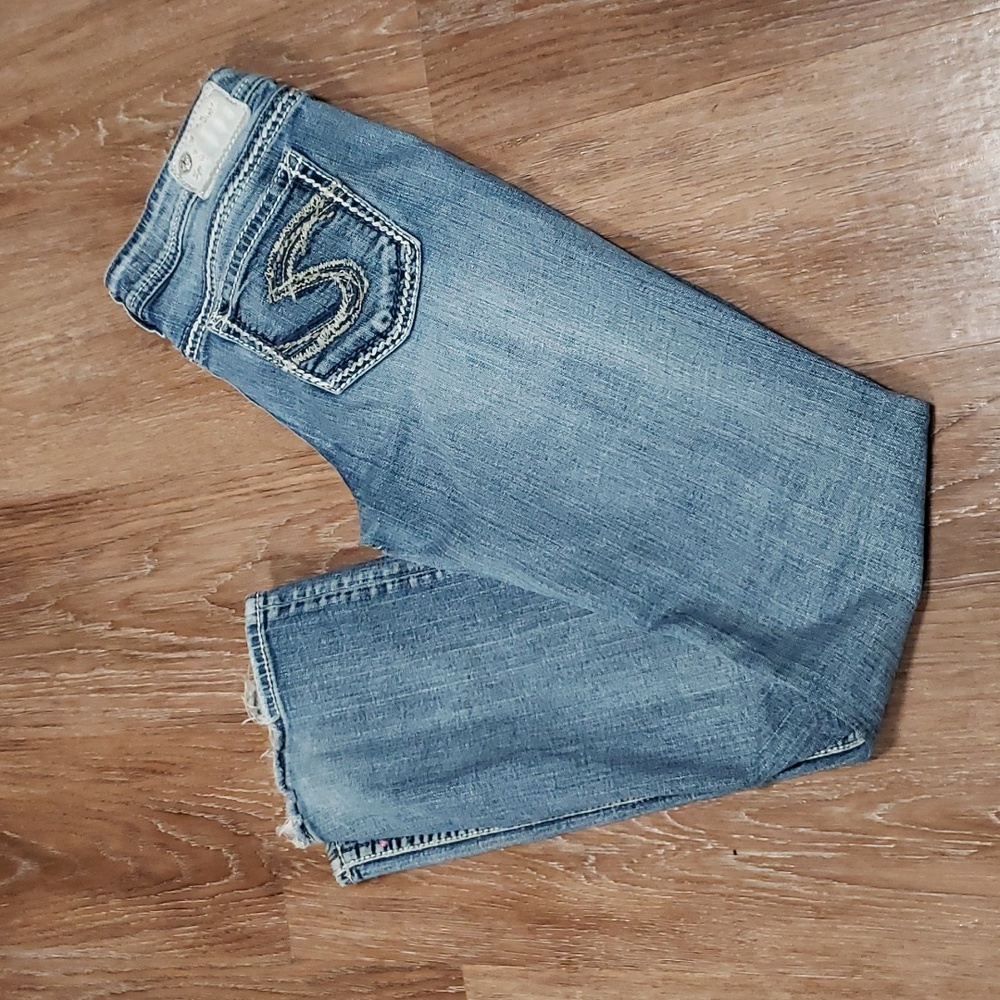 (W29/L33) Silver Jeans Co. AIKO Light Wash Bootcut Western Slim Denim